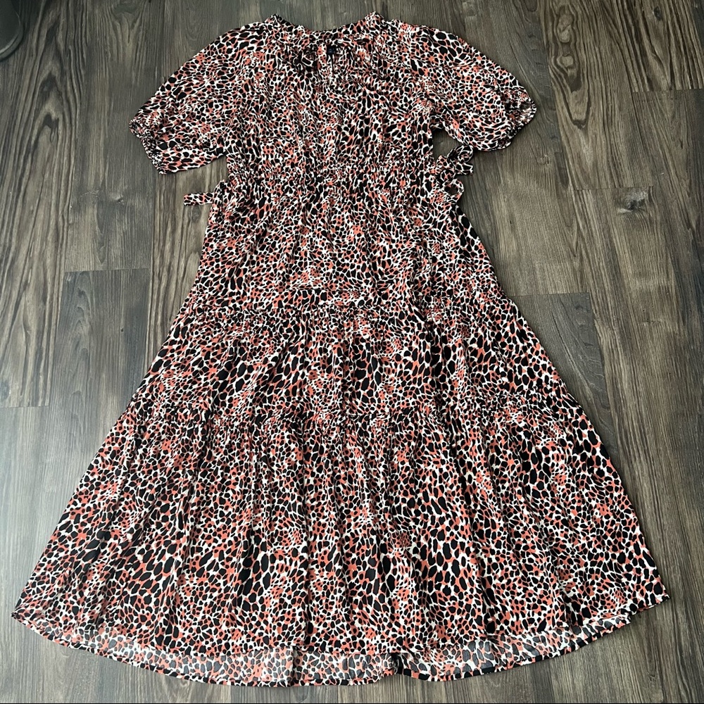 Scoop Animal Print Max Dress with Waist Ties - Picture 2 of 14